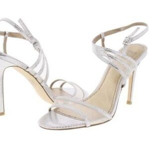 NWB BELLE BADGLEY MISCHKA NOVA SILMET Heel Sandals Stunning Silver NB1140 Sz 6‎
